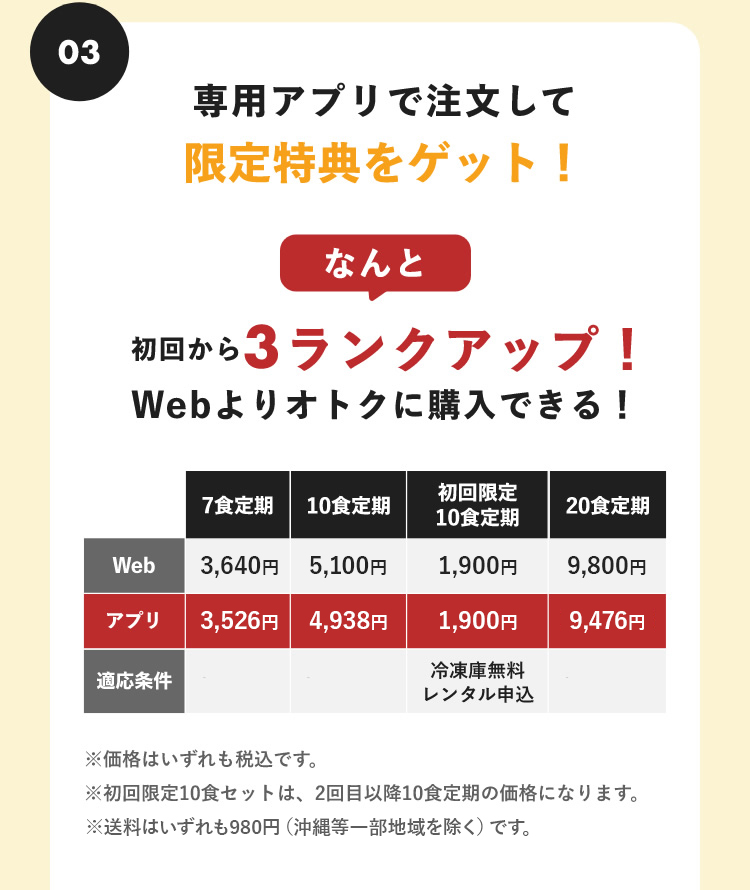 03　専用アプリで注文して限定特典をゲット！
