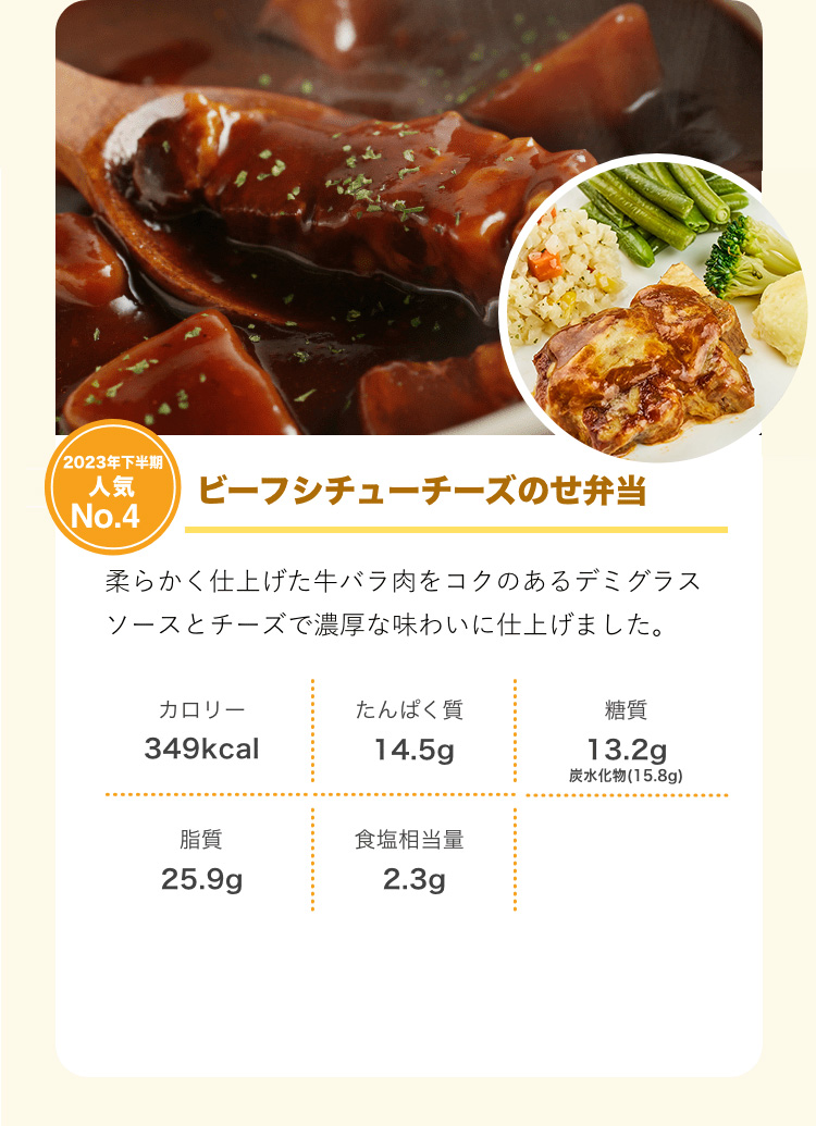 2023年下半期人気No.4 ビーフシチューチーズのせ弁当